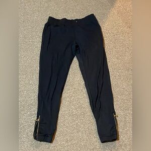 Black Track Pants with Zipper Detail